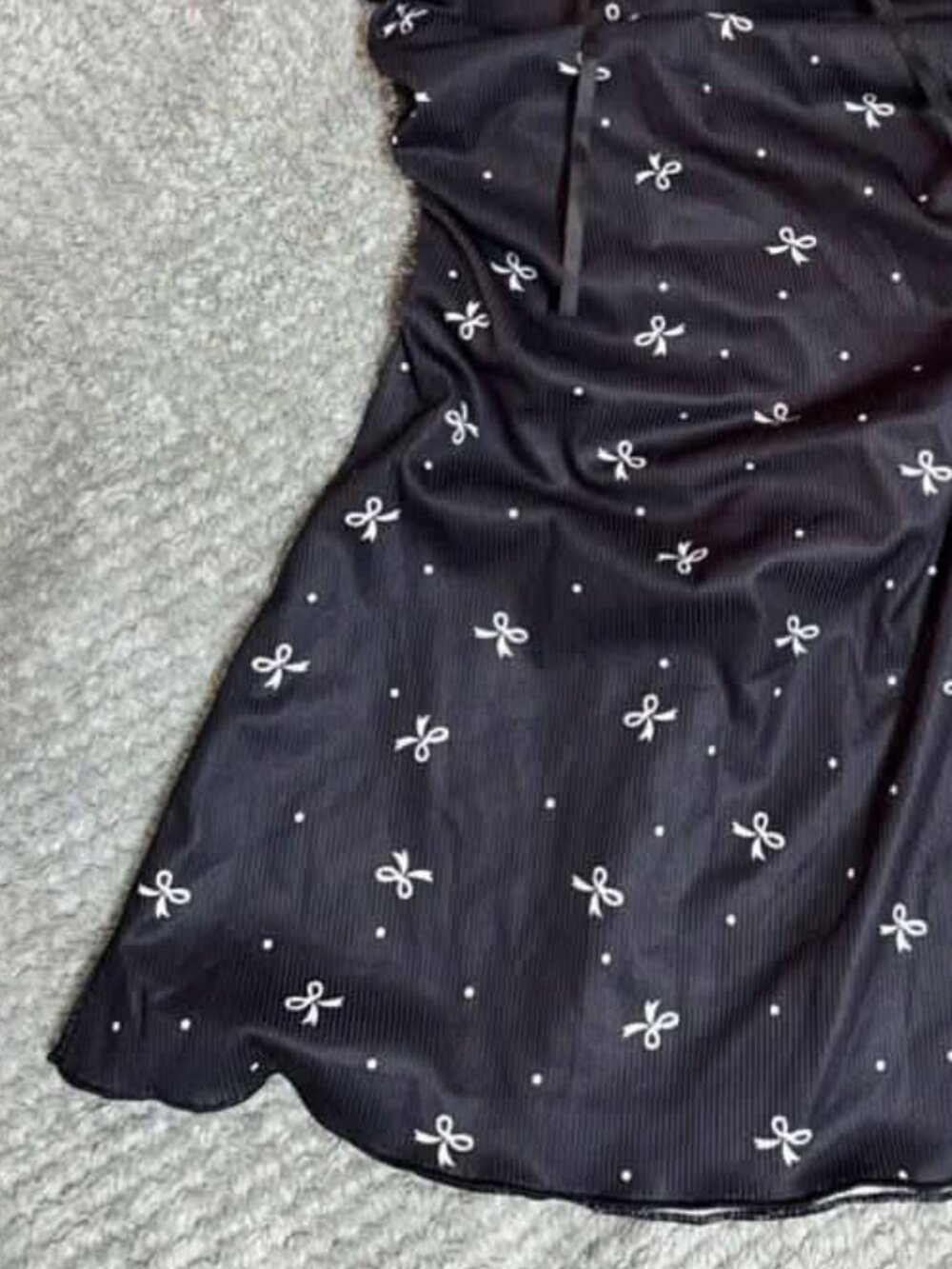 Black Bow Print Mini Dress - Picture 3 of 3
